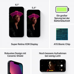 APPLE IPHONE 13 MINI 128GB MIDNIGHT 128 GB Mitternacht Dual SIM
