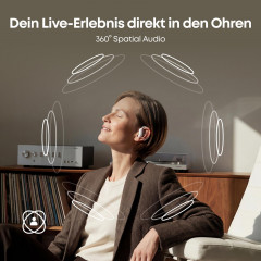 SOUNDCORE BY ANKER AeroFit 2 Pro, Open-ear Kopfhörer Bluetooth Mattes Schwarz