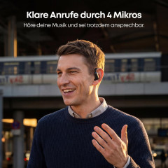 SOUNDCORE BY ANKER AeroFit 2 Pro, Open-ear Kopfhörer Bluetooth Mattes Schwarz