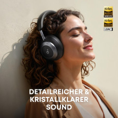 SOUNDCORE BY ANKER Space One Pro Case Edition, Over-ear Kopfhörer Bluetooth Jet Black (mit Tragetasche)