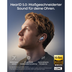 SOUNDCORE BY ANKER Liberty 5 Pro TWS, Anrufqualität 10 Mikros, Noise Cancelling, ANC 4.0, Hi-Res, In-ear Kopfhörer Bluetooth Blue