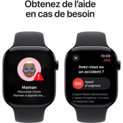 APPLE Series 10 Smartwatch Aluminium Fluorelastomer, 160 - 210 mm, Diamantschwarz