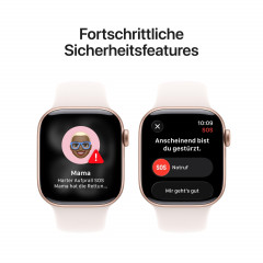 Apple Watch Series 11 (GPS, 42mm, Rosegold Aluminiumgehäuse mit Blassrosa Sportband - S/M)