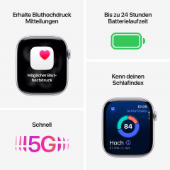 Apple Watch Series 11 (GPS, 42mm, Rosegold Aluminiumgehäuse mit Blassrosa Sportband - S/M)