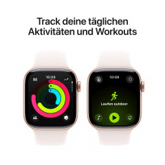 Apple Watch Series 11 (GPS, 42mm, Rosegold Aluminiumgehäuse mit Blassrosa Sportband - S/M)