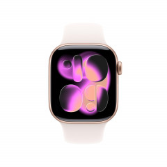 Apple Watch Series 11 (GPS, 42mm, Rosegold Aluminiumgehäuse mit Blassrosa Sportband - S/M)