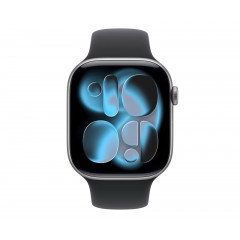 Apple Watch 11 42/Graues Aluminium/Schwarzes Armband S/M GPS