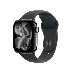 Apple Watch Series 11 (GPS, 46mm, Diamantschwarz Aluminiumgehäuse mit schwarzem Sportband - M/L)