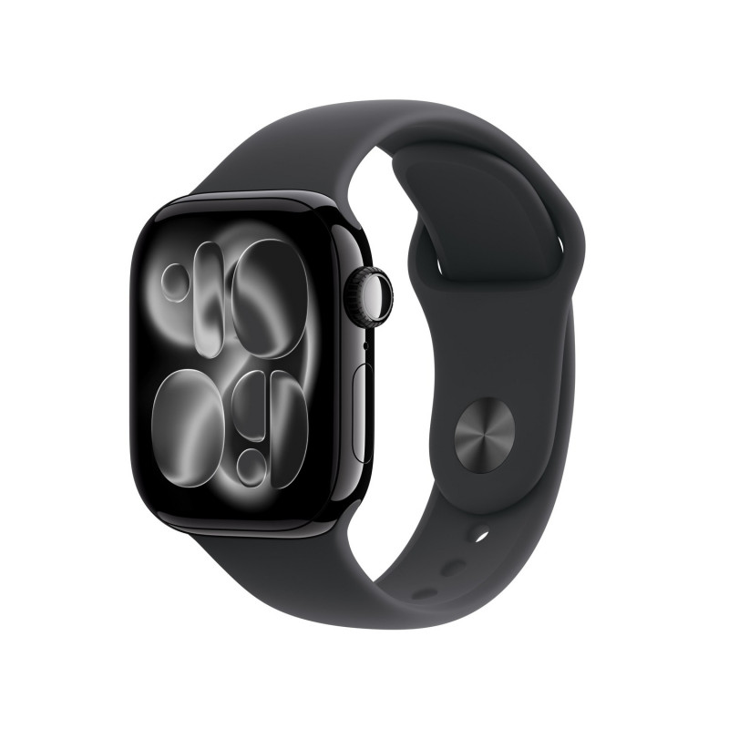 Apple Watch Series 11 (GPS, 46mm, Diamantschwarz Aluminiumgehäuse mit schwarzem Sportband - M/L)