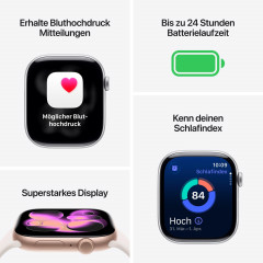 Apple Watch Series 11 (GPS, 46mm, Diamantschwarz Aluminiumgehäuse mit schwarzem Sportband - M/L)