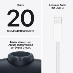 APPLE AirPods Max 2, Over-ear Kopfhörer Bluetooth Mitternacht