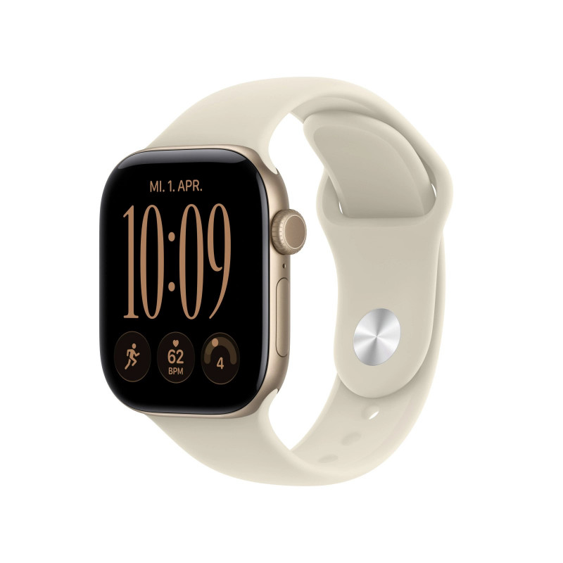 APPLE Watch Series 12 GPS 42, 2026 Smartwatch Aluminium Fluorelastomer, 130-180 mm, Lichtgold