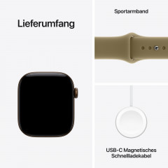 APPLE Watch Series 12 GPS 42, 2026 Smartwatch Aluminium Fluorelastomer, 130-180 mm, Dunkelbronze