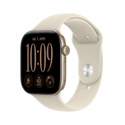 APPLE Watch Series 12 GPS 46, 2026 Smartwatch Aluminium Fluorelastomer, 160-210 mm, Lichtgold