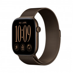 APPLE Watch Series 12 GPS 46, 2026 Smartwatch Aluminium Milanaise Armband, 150-200 mm, Dunkelbronze