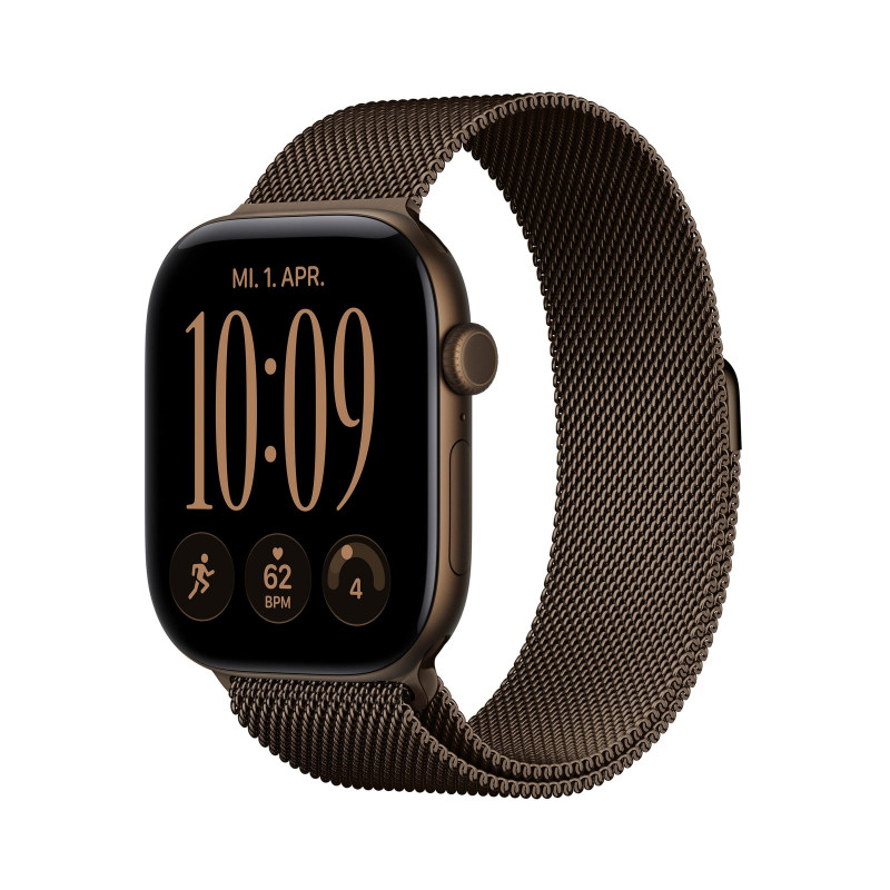 APPLE Watch Series 12 GPS 46, 2026 Smartwatch Aluminium Milanaise Armband, 150-200 mm, Dunkelbronze