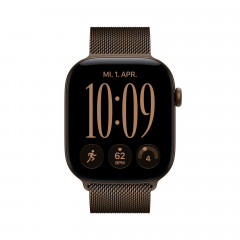 APPLE Watch Series 12 GPS 46, 2026 Smartwatch Aluminium Milanaise Armband, 150-200 mm, Dunkelbronze