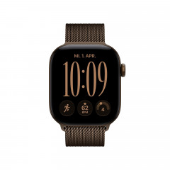APPLE Watch Series 12 GPS 42, 2026 Smartwatch Aluminium Milanaise Armband, 130-200 mm, Dunkelbronze