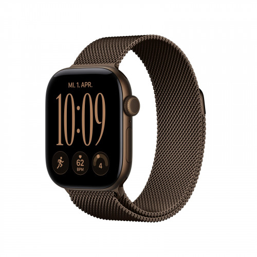 APPLE Watch Series 12 GPS 42, 2026 Smartwatch Aluminium Milanaise Armband, 130-200 mm, Dunkelbronze