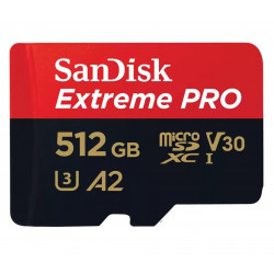 SanDisk 512GB microSDXC Extreme PRO 200MB/s A2 C10 V30 UHS-I U3 SanDisk 512GB microSDXC Extreme PRO 200MB/s A2 C10 V30 UHS-I U3