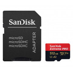 SanDisk 512GB microSDXC Extreme PRO 200MB/s A2 C10 V30 UHS-I U3