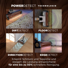 SHARK IA3246EUTBR PowerDetect Speed Luxe Collection Clean & Empty Akku-Staubsauger, Stielsauger, Akkubetrieb, 350 Watt