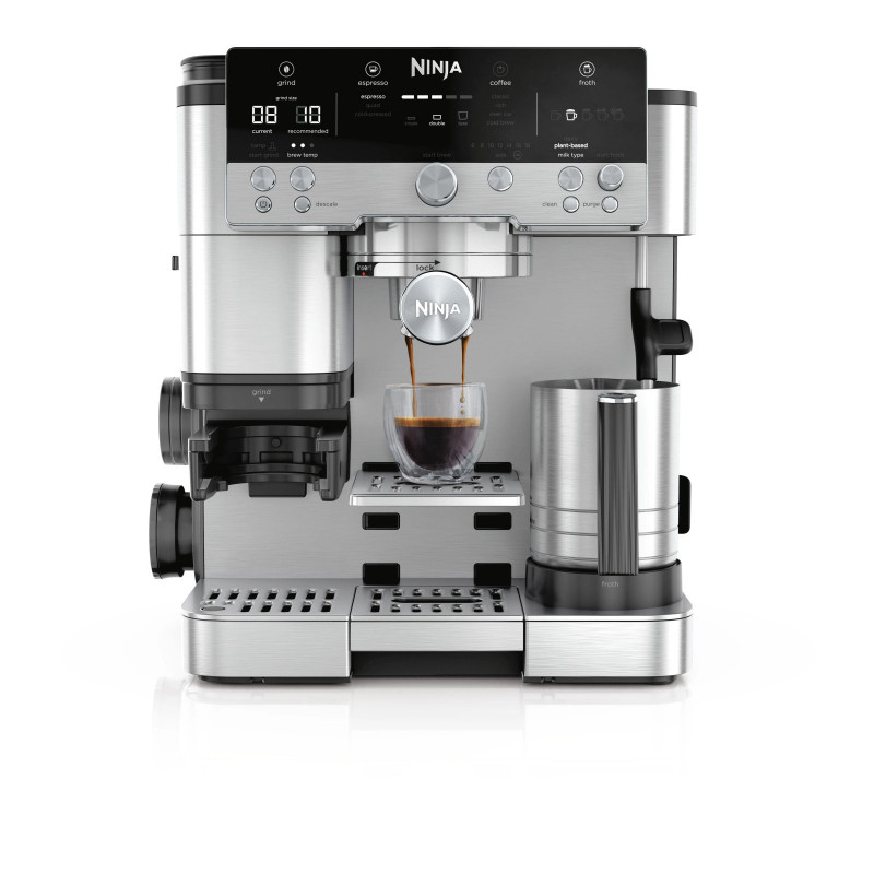 NINJA ES655EU Luxe Café Premier Plus, 3-in-1 Espresso-, Cold Brew- und Filterkaffeemaschine, Kaffeemaschine Silber