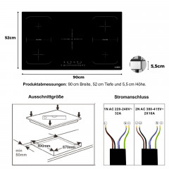KB ELEMENTS ELK106PF Induktionskochfeld (90 cm breit, 5 Kochfelder)