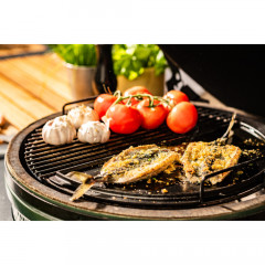 Big Green Egg Halbrunde Grillplatte aus Gusseisen L