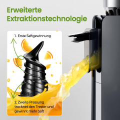 VENTRAY Max120 Elektrischer Entsafter 250 Watt, Schwarz