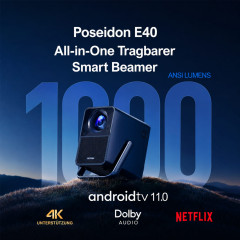 ULTIMEA Poseidon E40 Smart Projektor, Android TV, Netflix Beamer(Full-HD, 3D, 1000 ANSI-Lumen)