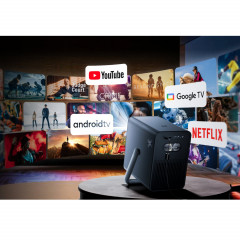 ULTIMEA Poseidon E40, Android TV 11.0, Tragbarer 4K Heimkino Beamer(Full-HD, 1000 ANSI-Lumen)
