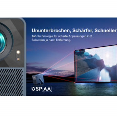 ULTIMEA Poseidon E40, Android TV 11.0, Tragbarer 4K Heimkino Beamer(Full-HD, 1000 ANSI-Lumen)