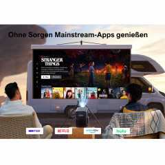 ULTIMEA Poseidon E40, Android TV 11.0, Tragbarer 4K Heimkino Beamer(Full-HD, 1000 ANSI-Lumen)