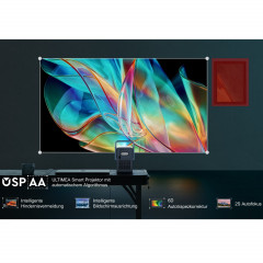 ULTIMEA Poseidon E40, Android TV 11.0, Tragbarer 4K Heimkino Beamer(Full-HD, 1000 ANSI-Lumen)