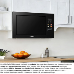 KB ELEMENTS ELK25MB1, Einbaumikrowelle (850 Watt, 25 l Garraum-Volumen, Grillfunktion)