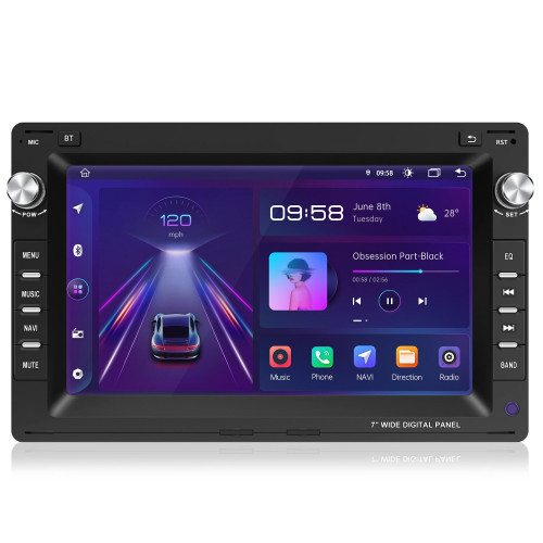 JUNSUN VW Polo 9N Golf 4 Passat B5 T5 GPS Internetradio, FM, Black
