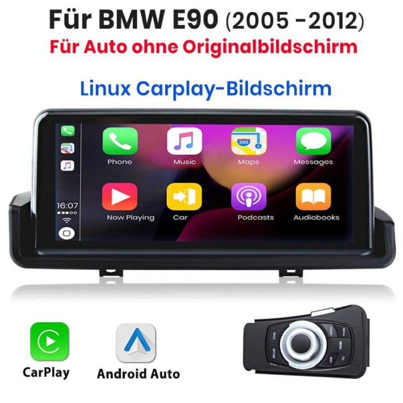 JUNSUN CarPlay BMW 3er E90 E91 E92 RADIO, Internet Radio, Bluetooth, Schwarz