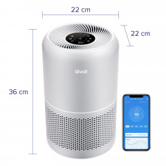 LEVOIT Core 300S Pro Smart Luftreiniger Weiß (23 Watt, Raumgröße: 50 m³, 3-stufiger HEPA-Filter (Vorfilter, HEPA-Filter, Aktivkohlefilter))