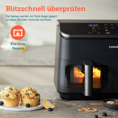 COSORI Dual Basket 8,5-Liter Black Air Fryer Keramikbeschichtung Heißluftfritteuse