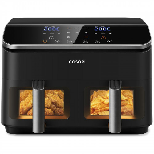 COSORI Dual Basket 8,5-Liter Black Air Fryer Keramikbeschichtung Heißluftfritteuse