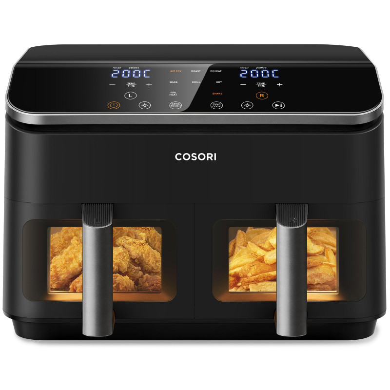 COSORI Dual Basket 8,5-Liter Black Air Fryer Keramikbeschichtung Heißluftfritteuse