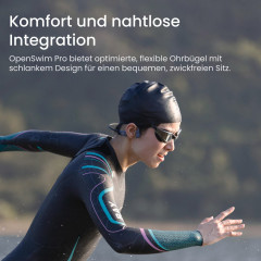 SHOKZ OpenSwim Pro, Open-ear Kopfhörer Bluetooth Grau