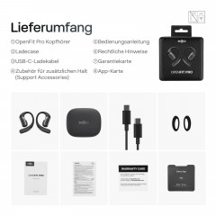 SHOKZ OpenFit Pro, Open-ear Kopfhörer Bluetooth Schwarz