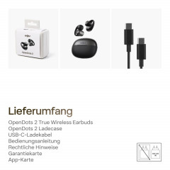 SHOKZ OpenDots 2, Open-ear Kopfhörer Bluetooth Black