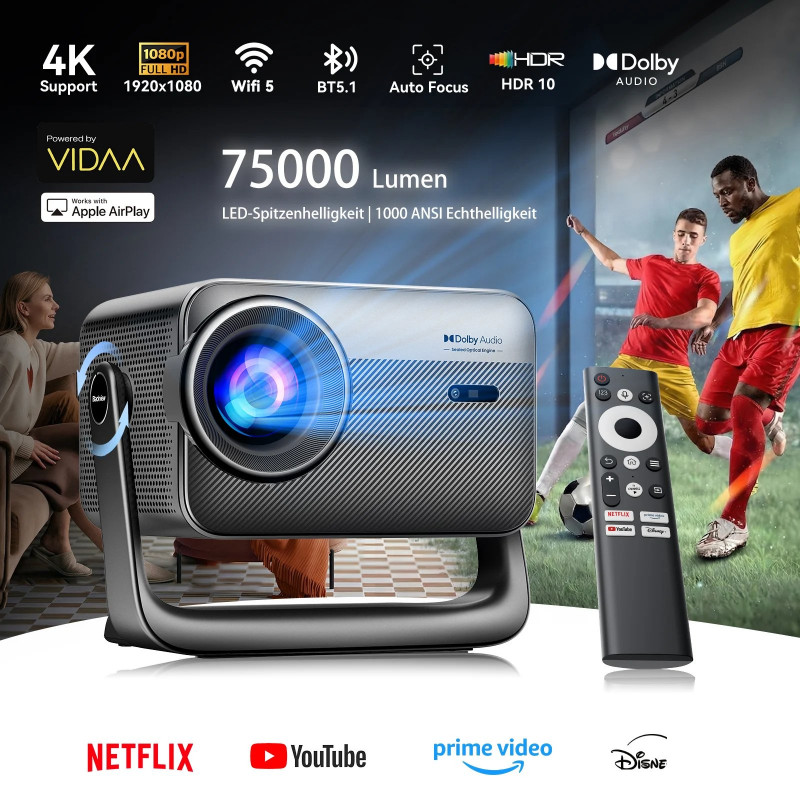 BLACKVIEW PV1000 Max Beamer(Full-HD, 1000 ANSI-Lumen)