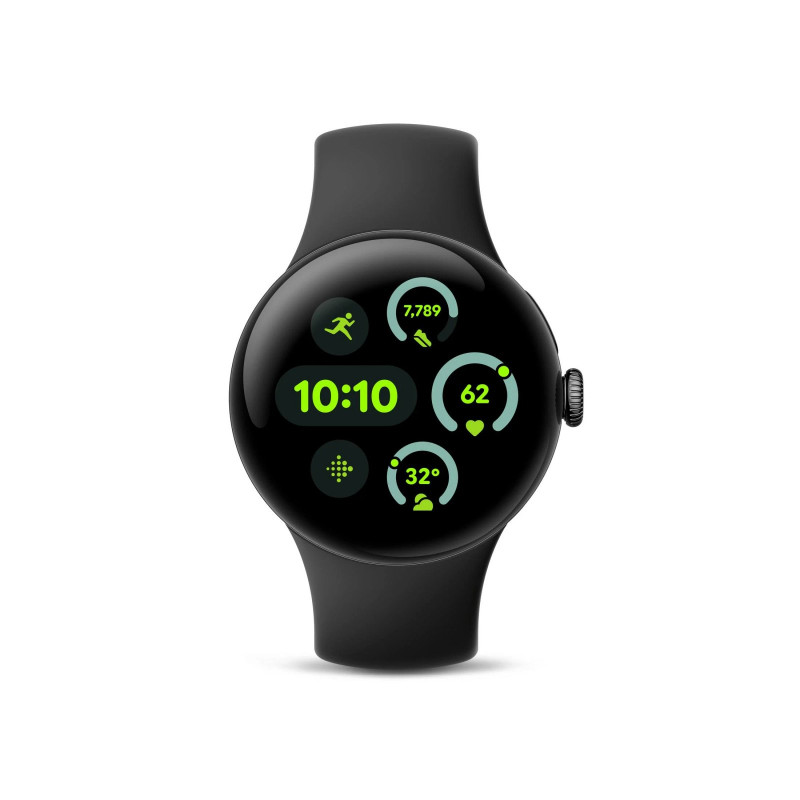 GOOGLE PIXEL WATCH 3 41MM/LTE/BLACK/BLACK Smartwatch Aluminium Fluorelastomer, 130–175 mm, 165–210 mm, Obsidian