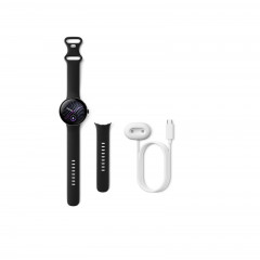GOOGLE Pixel Watch 5 45mm LTE Obsidian + Aluminiumgehäuse in Matte Black Smartwatch Kautschuk, 150-215 mm, Obsidian