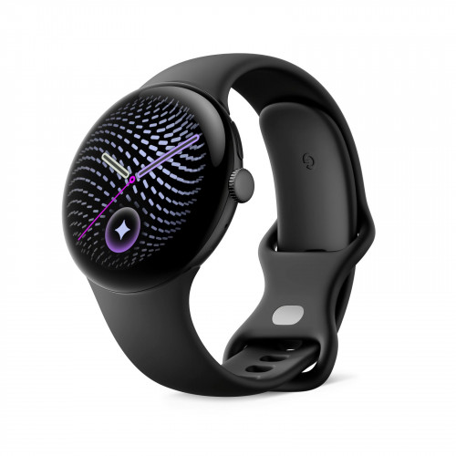 GOOGLE Pixel Watch 5 45mm LTE Obsidian + Aluminiumgehäuse in Matte Black Smartwatch Kautschuk, 150-215 mm, Obsidian