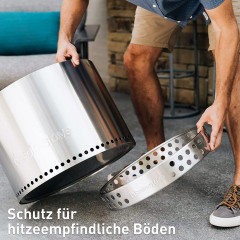 SOLO STOVE BONFIRE Outdoor-Kamin aus Edelstahl, raucharm mit Funkschutz Feuerschale, Silber
